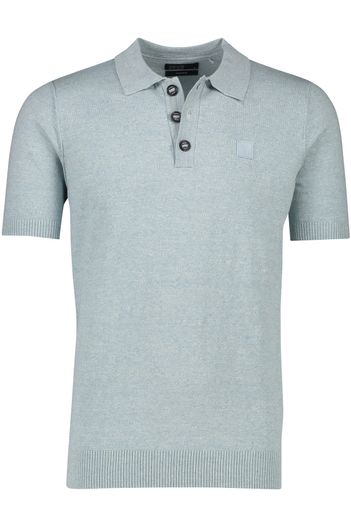 Butcher of Blue Lichtblauw gemêleerd Butcher of Blue polo Clifden katoen