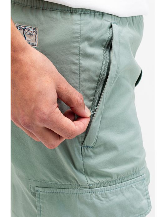 Butcher of Blue bermuda groen effen
