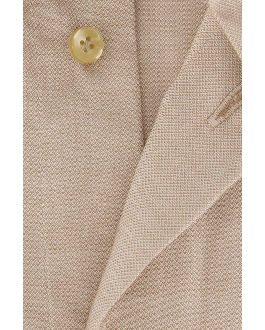 Katoenen Profuomo beige overhemd slim fit