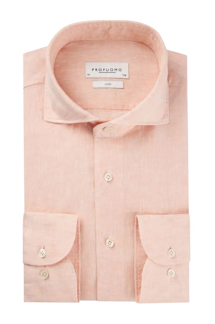 Profuomo overhemd slim fit roze effen