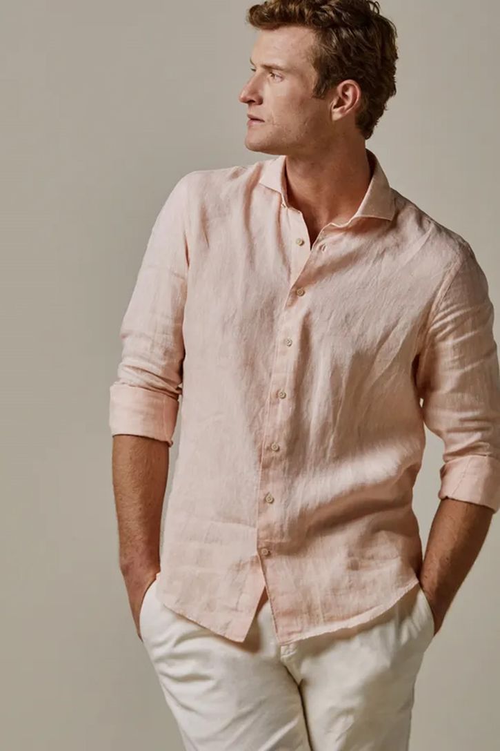 Profuomo overhemd slim fit roze effen