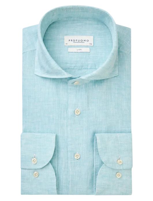 Profuomo overhemd blauw lange mouw