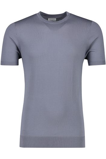 Profuomo Ronde hals Profuomo t-shirt blauw tencel