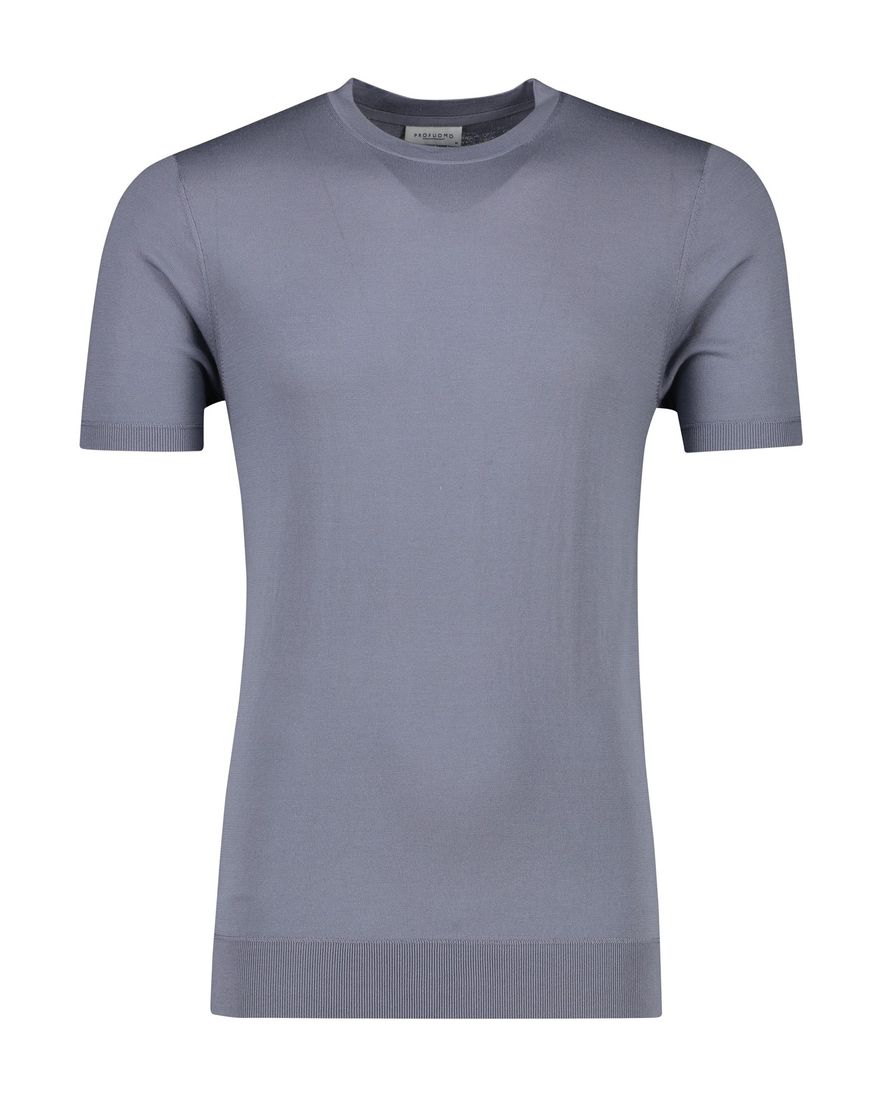 Ronde hals Profuomo t-shirt blauw tencel