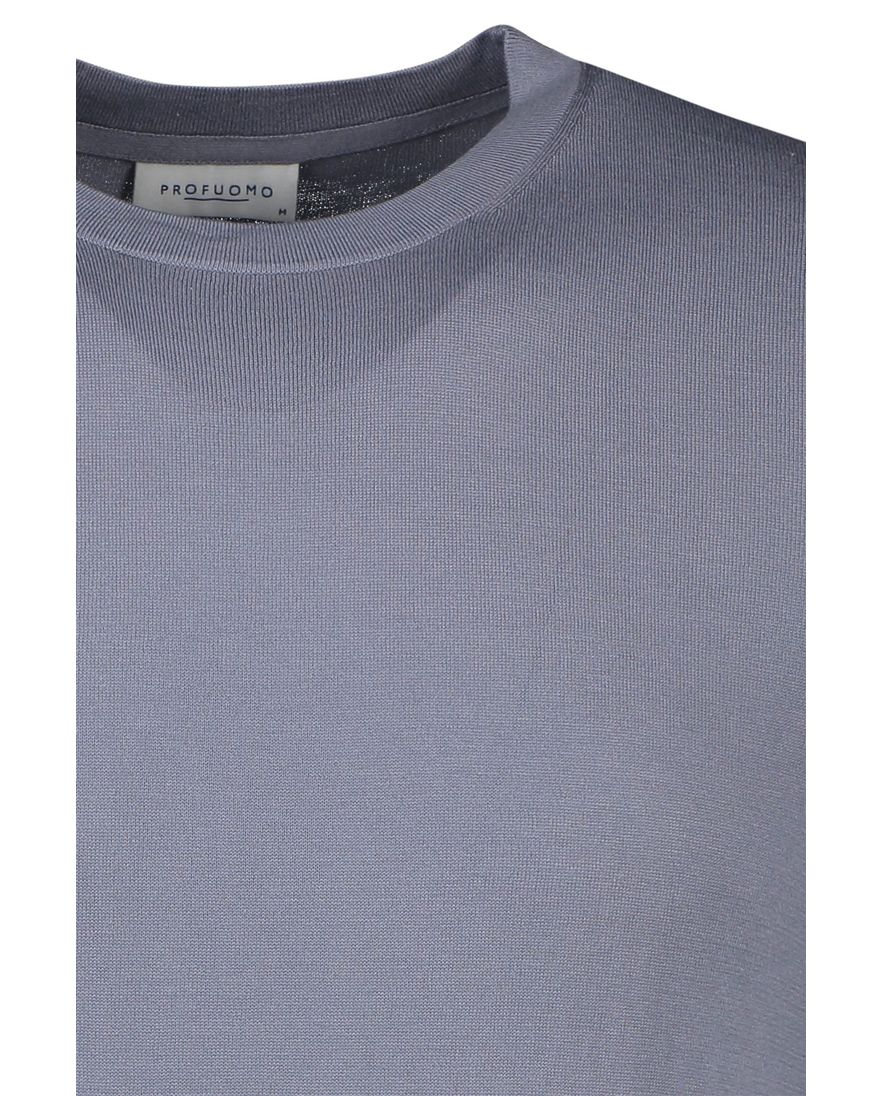 Ronde hals Profuomo t-shirt blauw tencel