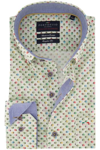 Portofino Portofino overhemd groen geprint