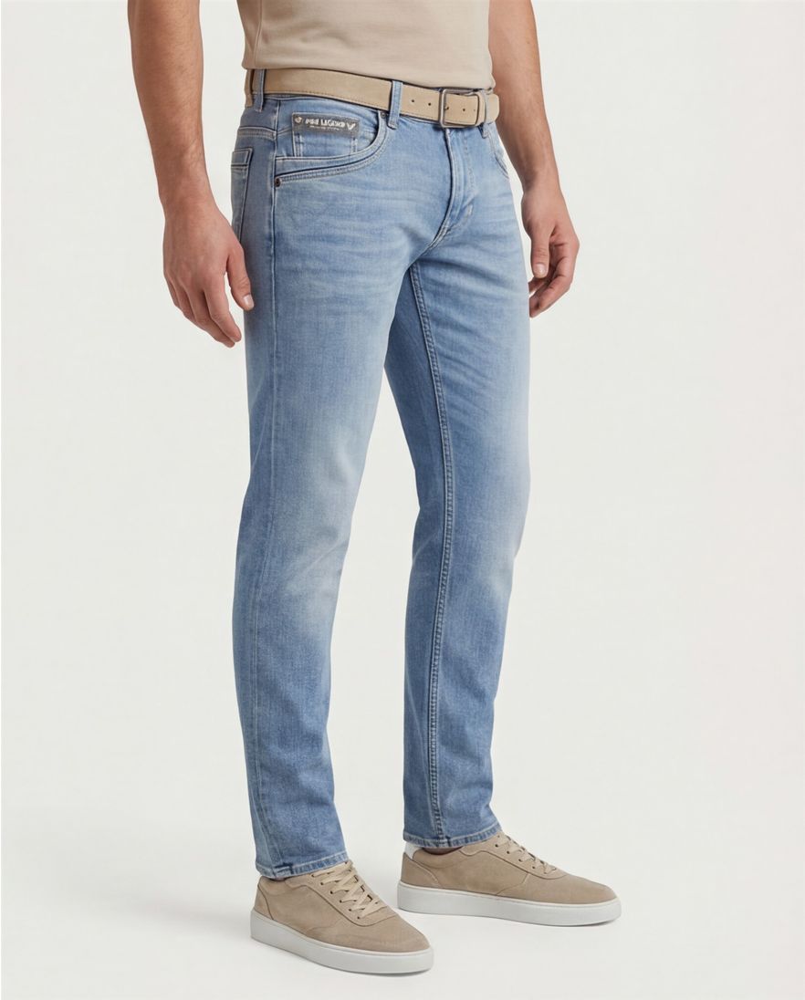 PME jeans lichtblauw effen katoen Skyrak regular fit
