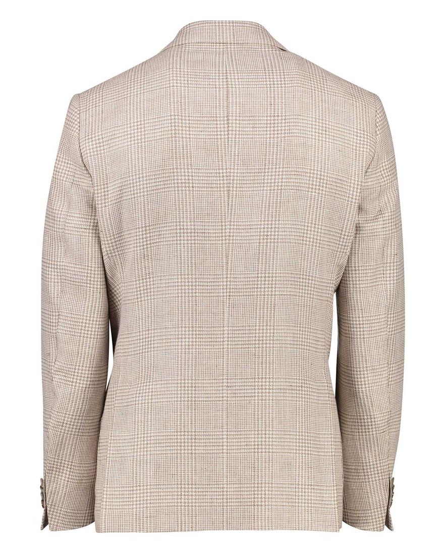 Dressler normale fit colbert linnen beige geruit