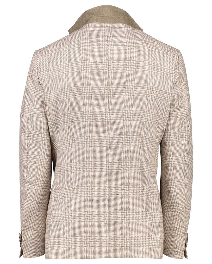 Dressler normale fit colbert linnen beige geruit