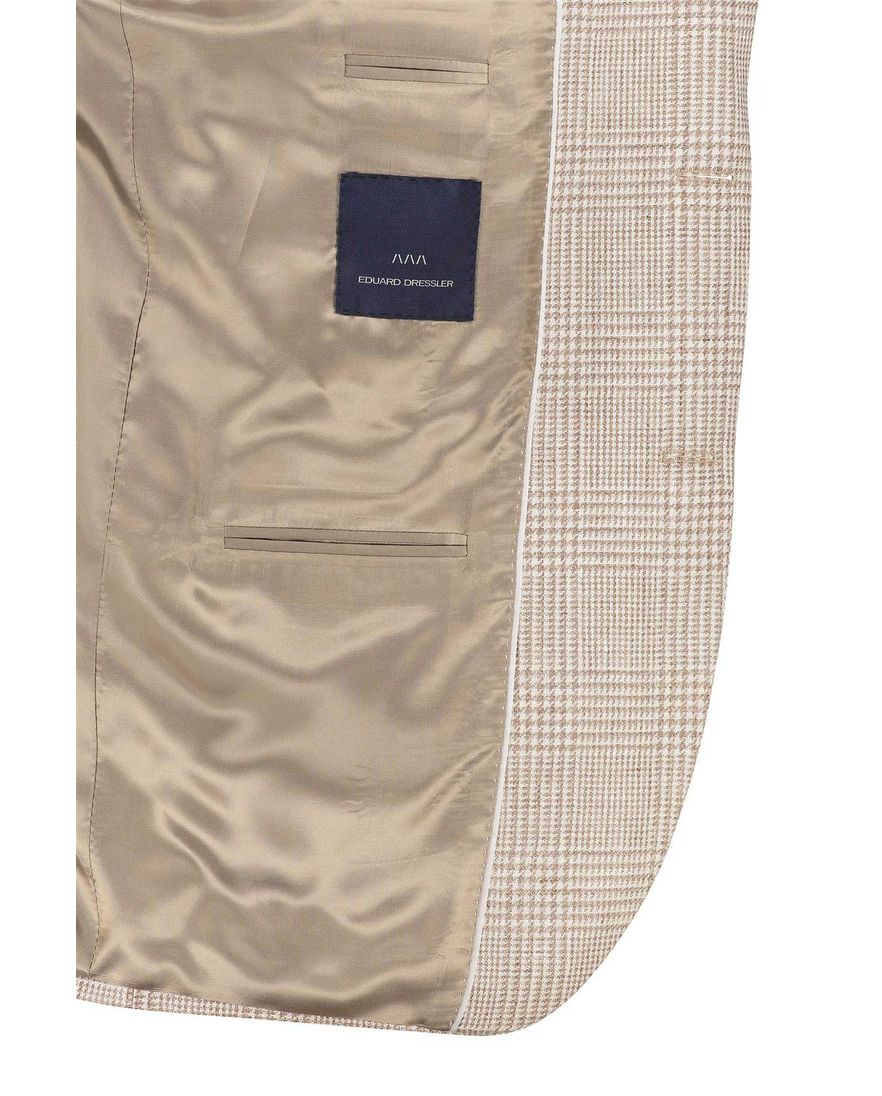 Dressler normale fit colbert linnen beige geruit