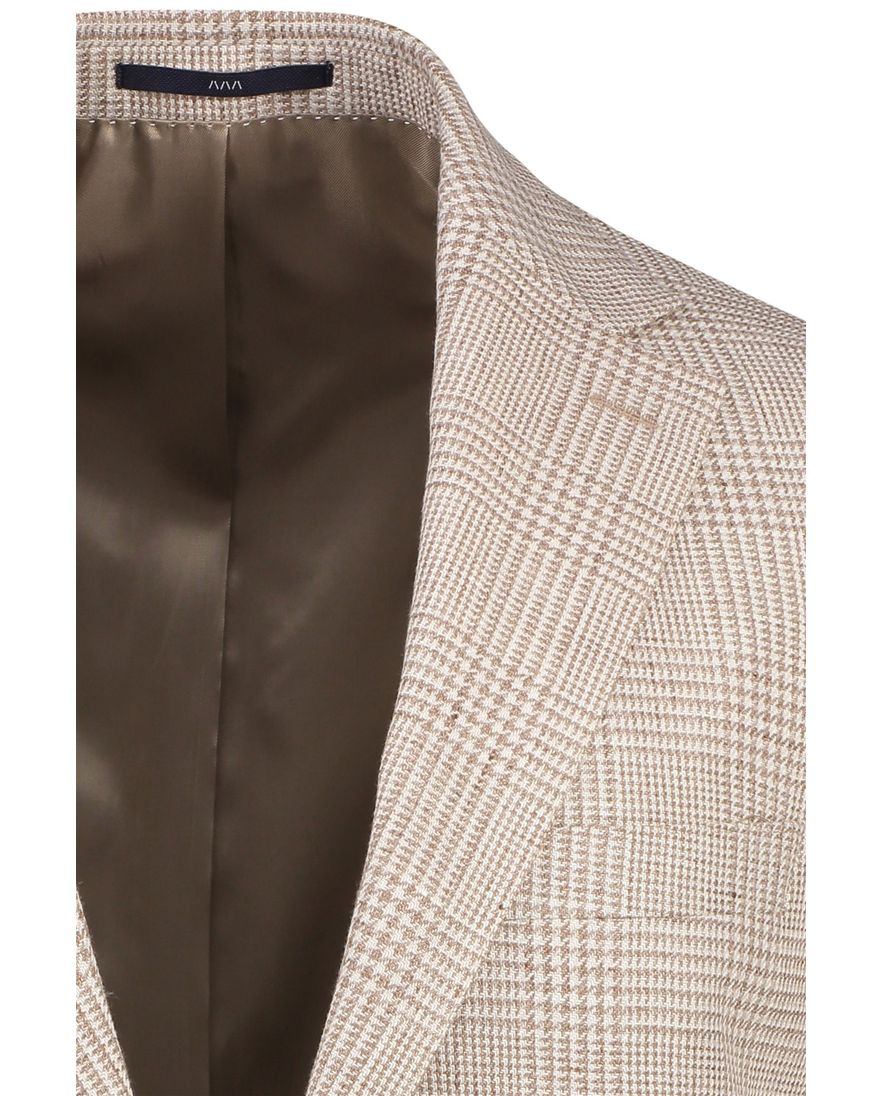 Dressler normale fit colbert linnen beige geruit