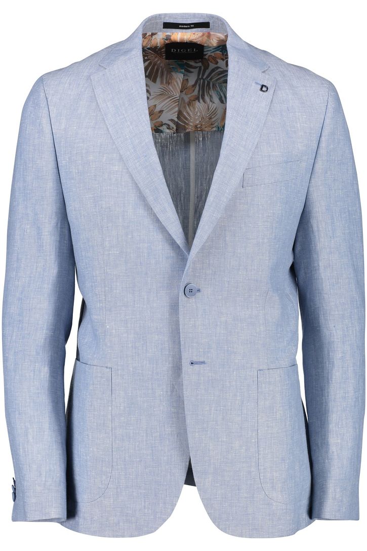 Digel colbert Edward lichtblauw gemêleerd linnen modern fit
