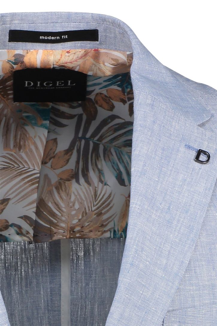 Digel colbert Edward lichtblauw gemêleerd linnen modern fit