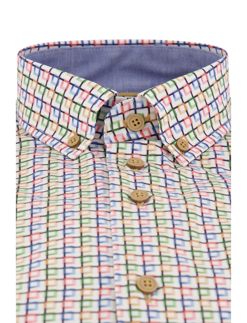 Portofino overhemd katoen regular fit geel geprint