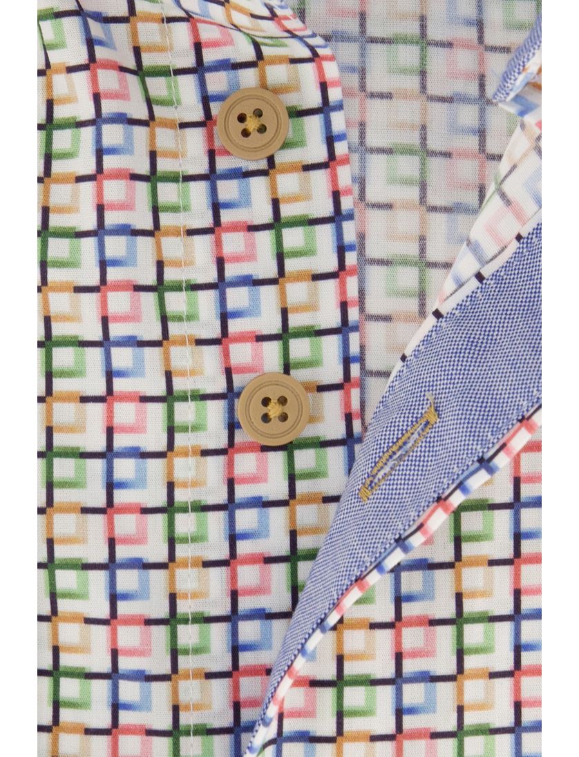 Portofino overhemd katoen regular fit geel geprint