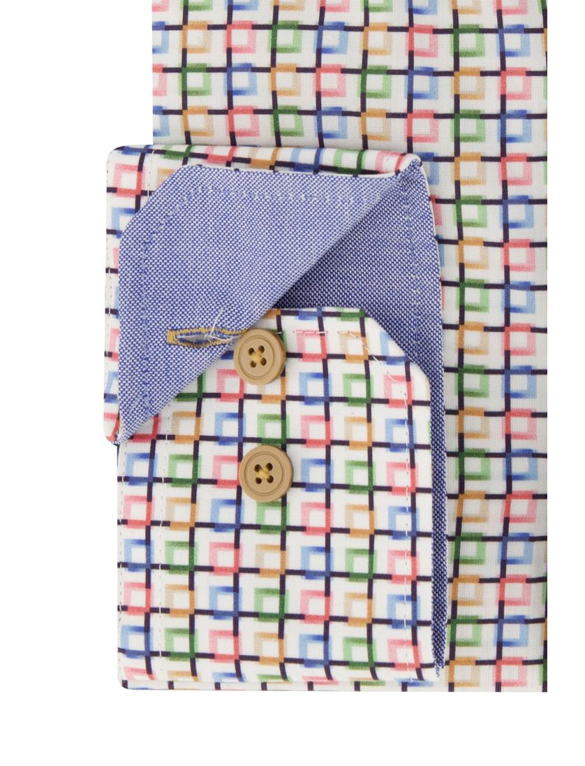 Portofino overhemd katoen regular fit geel geprint