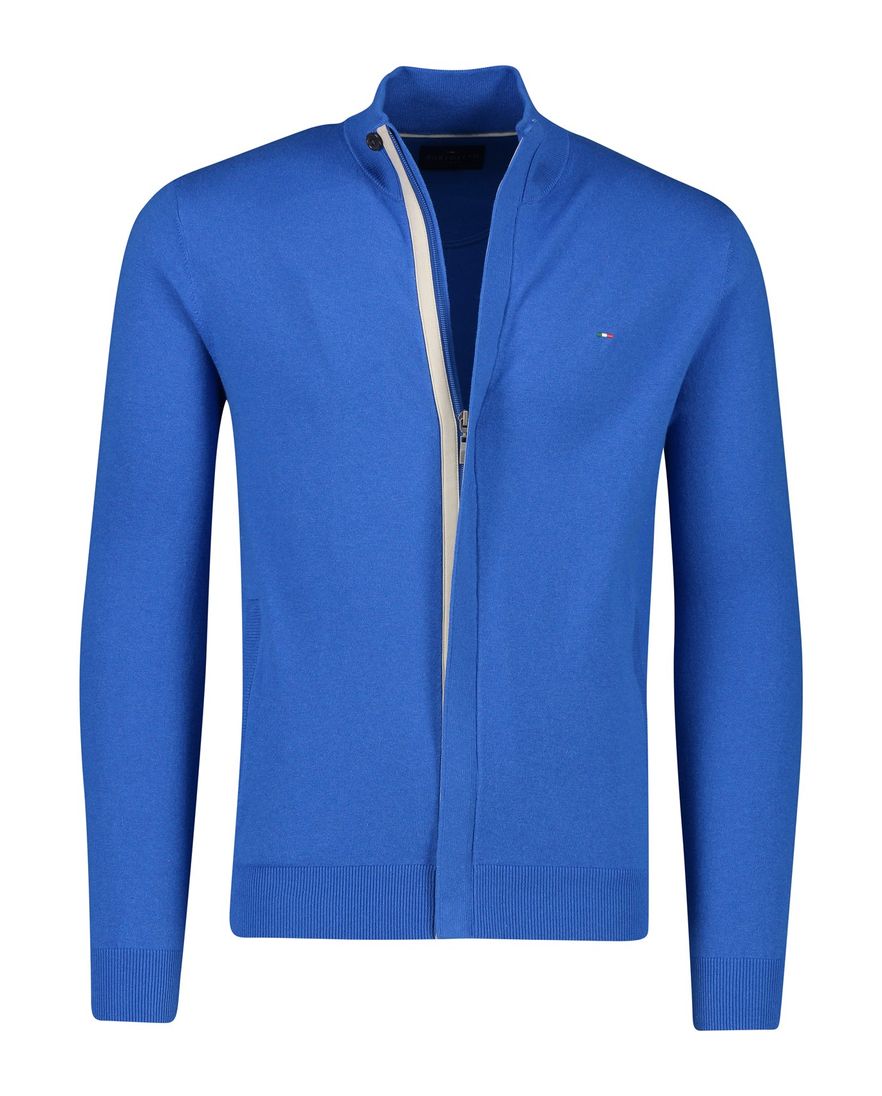 Portofino vest blauw effen katoen