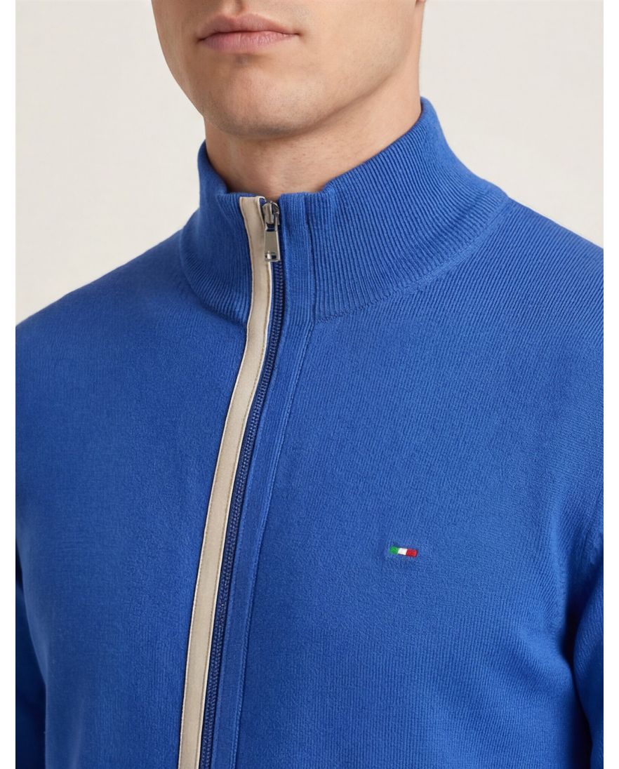 Portofino vest blauw effen katoen