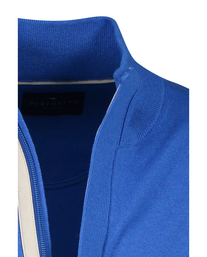 Portofino vest blauw effen katoen
