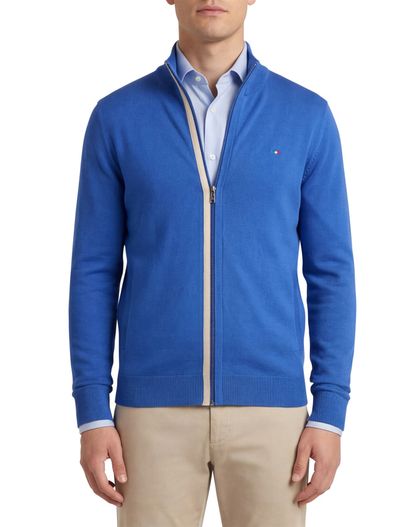 Portofino Portofino vest middenblauw effen