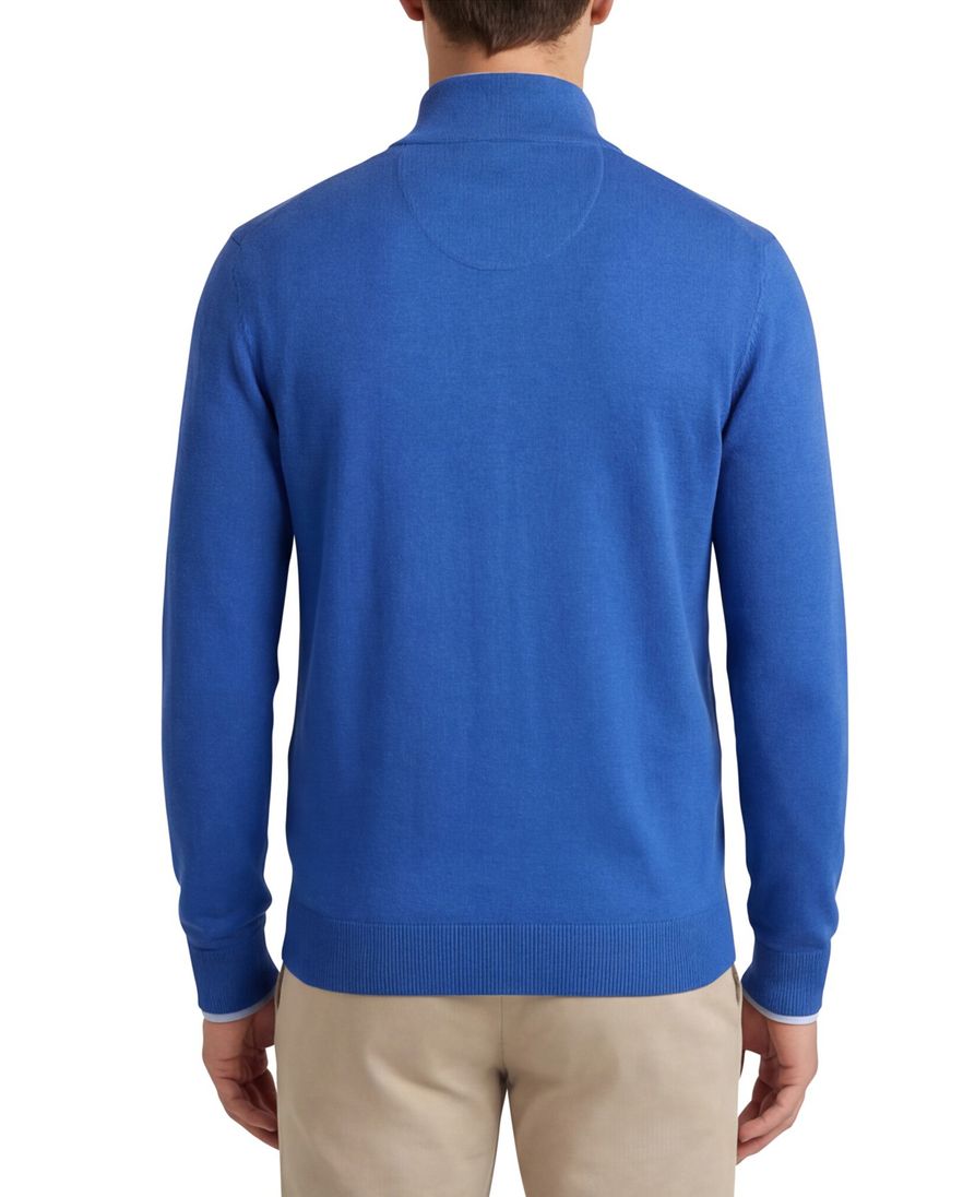 Portofino vest blauw effen katoen