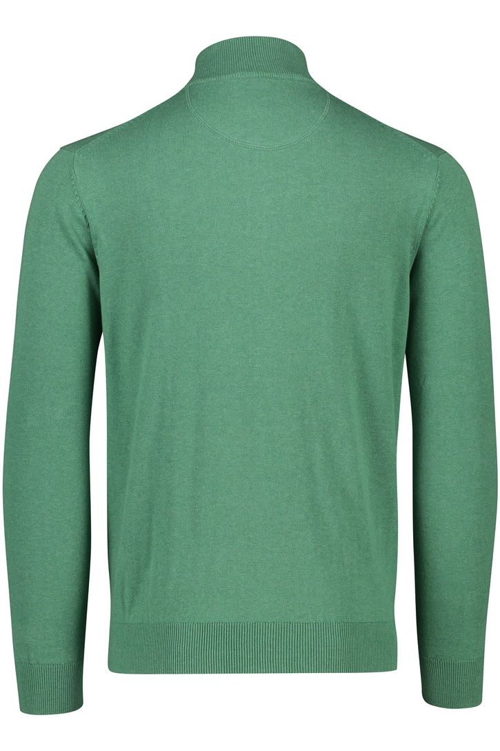 katoenen Portofino vest effen groen rits