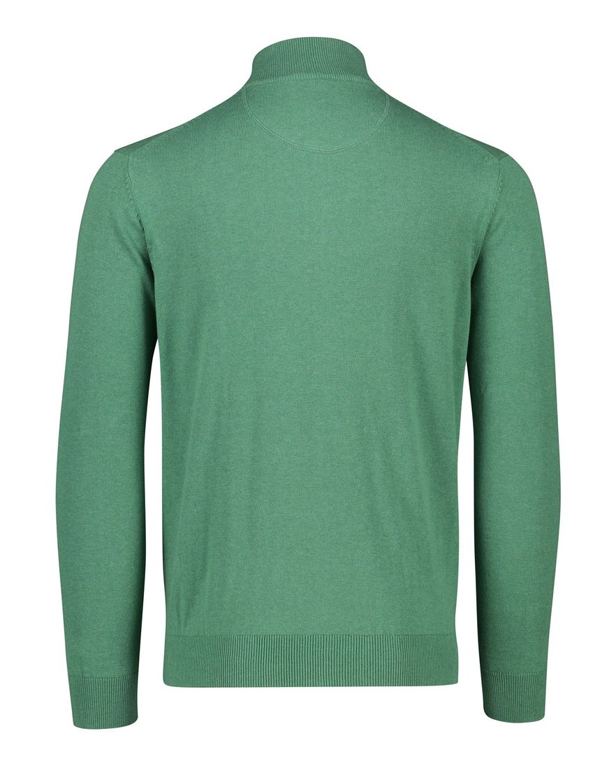 Portofino vest effen groen katoen rits