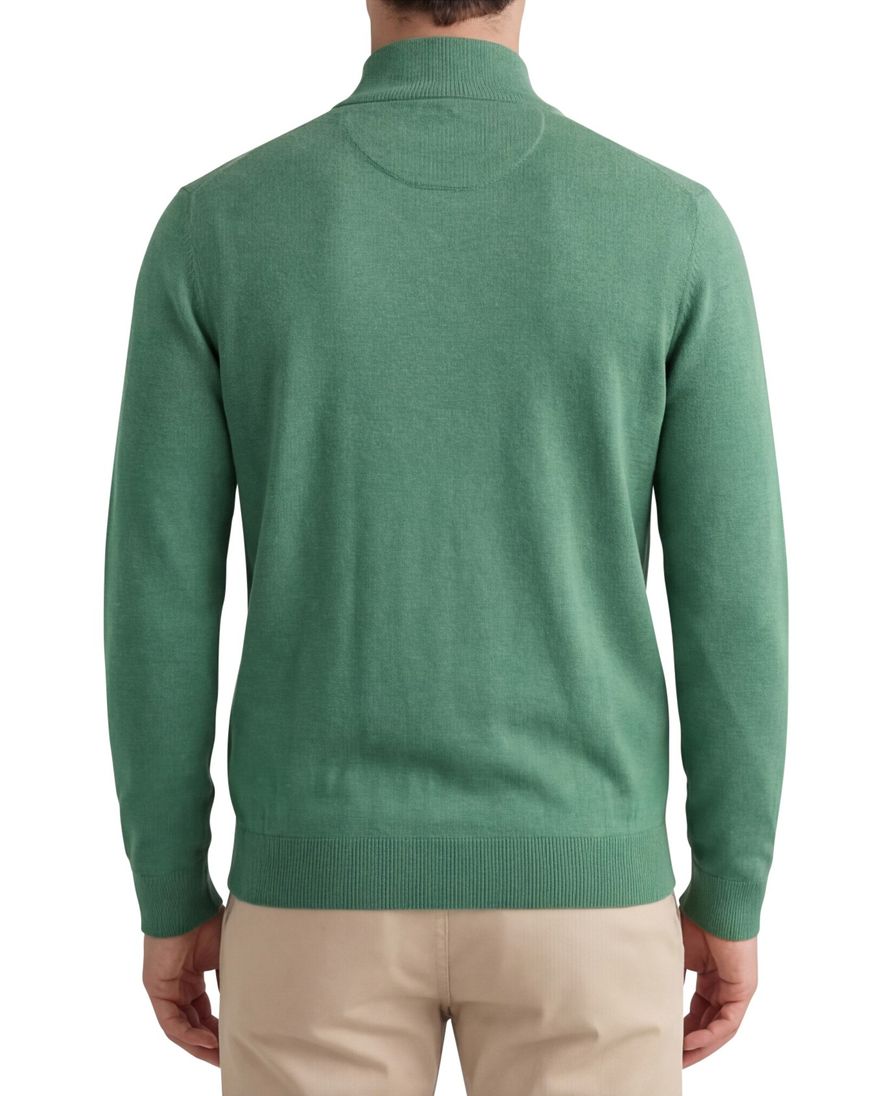 Portofino vest effen groen katoen rits