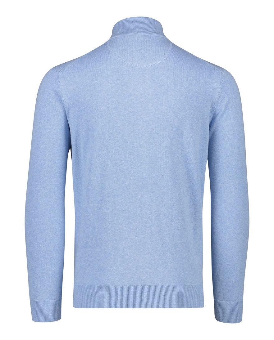 Portofino vest effen lichtblauw rits katoen