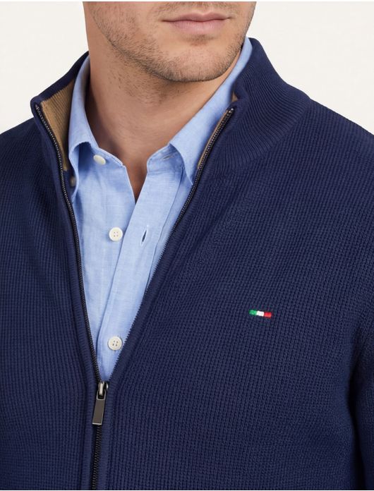 Portofino vest donkerblauw effen