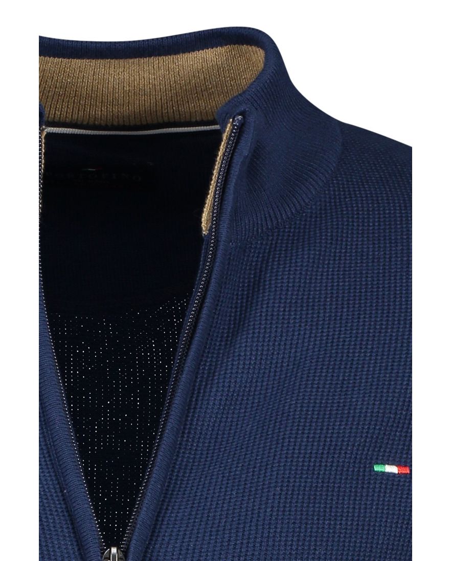Portofino vest effen donkerblauw katoen