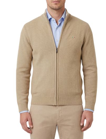 Portofino katoenen Portofino vest rits effen bruin