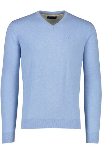 Portofino Portofino trui v-hals lichtblauw effen 100% katoen