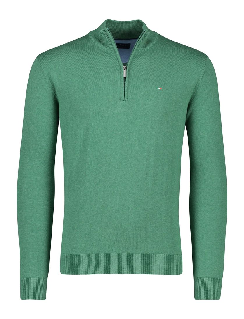 Portofino trui half zip groen katoen