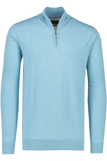Portofino katoenen Portofino trui extra lange half zip blauw