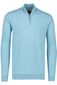 katoenen Portofino trui extra lange half zip blauw