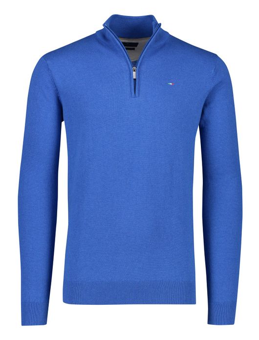 Portofino half zip trui extra lang blauw