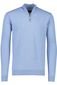 katoenen Portofino sweater half zip effen blauw extra lang