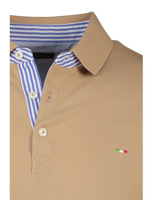 Poloshirt Portofino camel 3-knoops