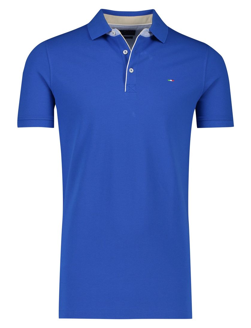 Portofino extra lange blauwe polo korte mouw