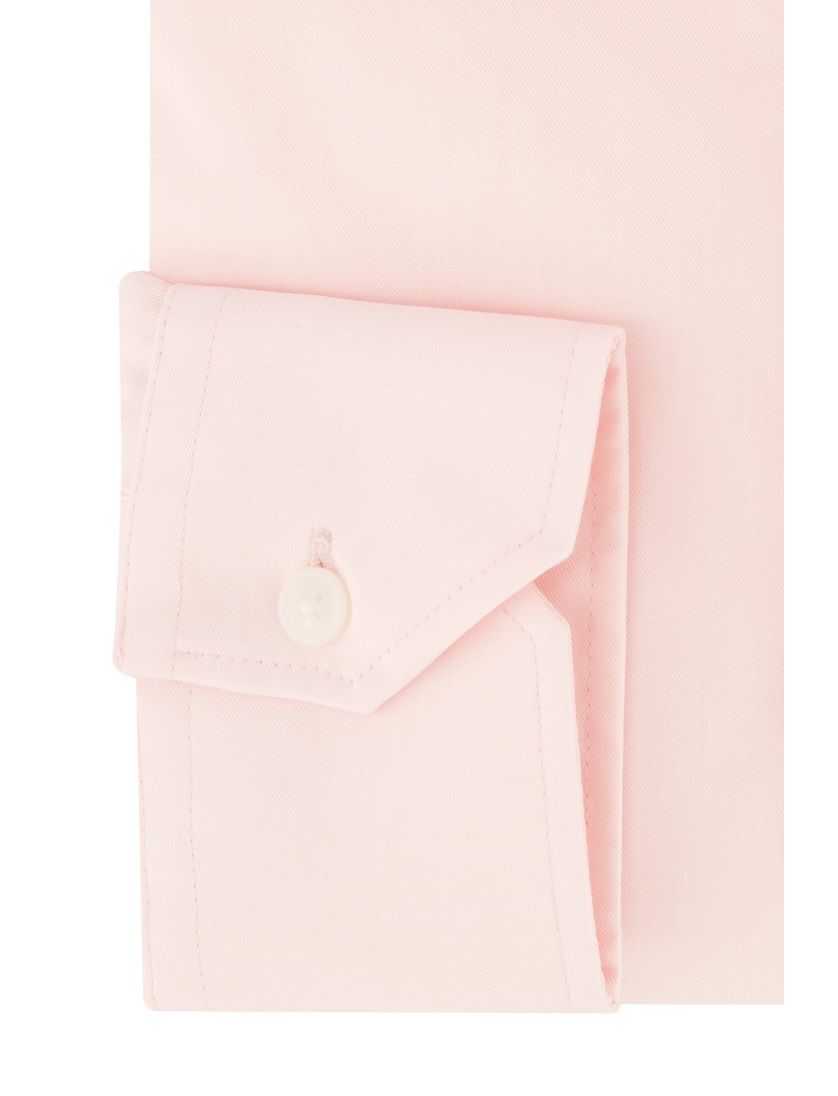 Ledub overhemd lichtroze effen katoen non iron