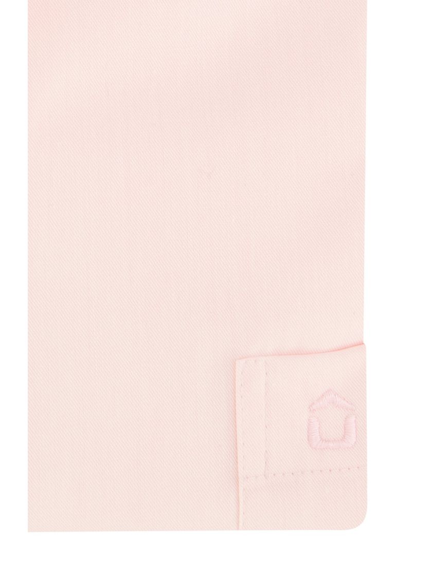 Ledub overhemd lichtroze effen katoen non iron