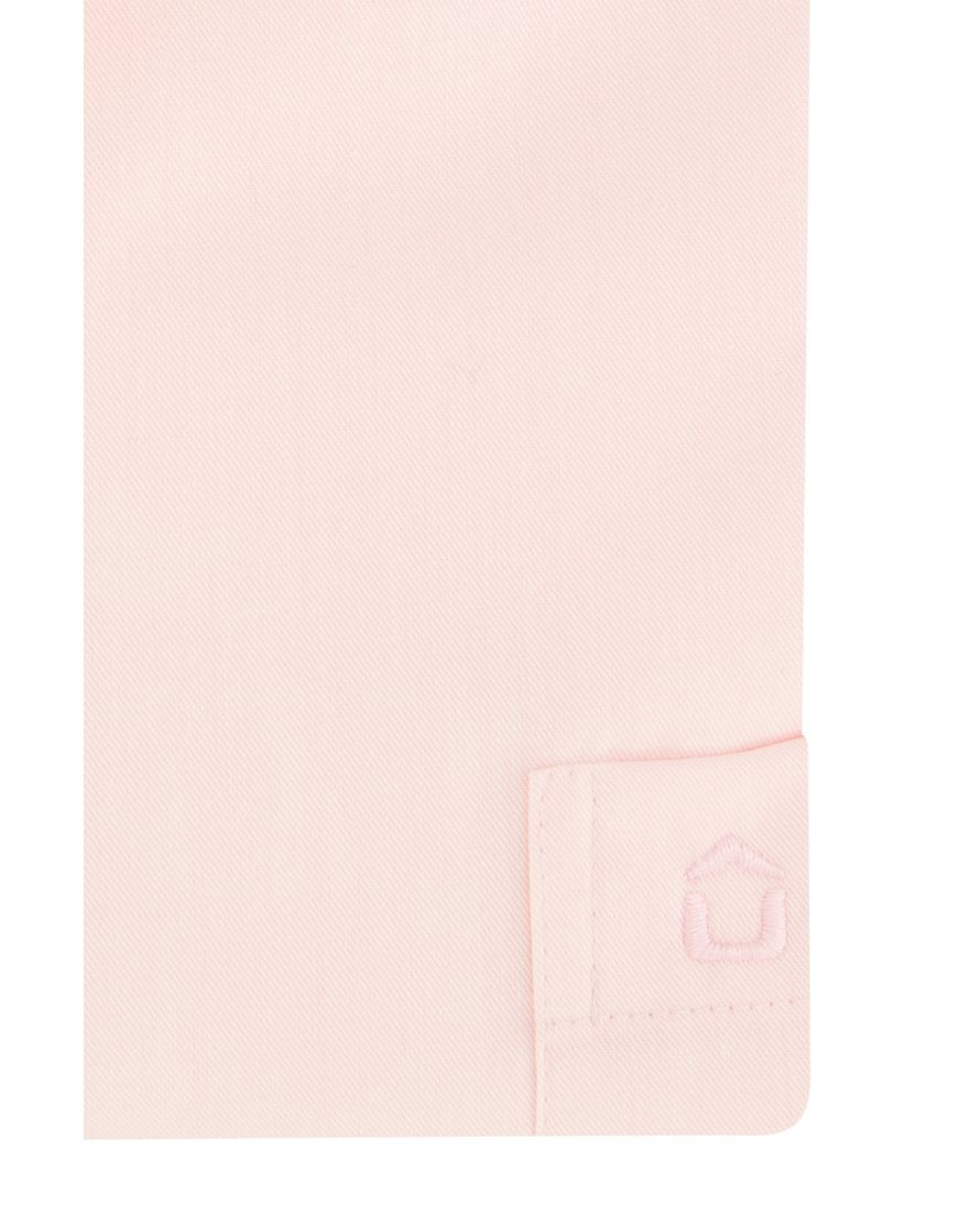 Ledub overhemd lichtroze effen katoen non iron