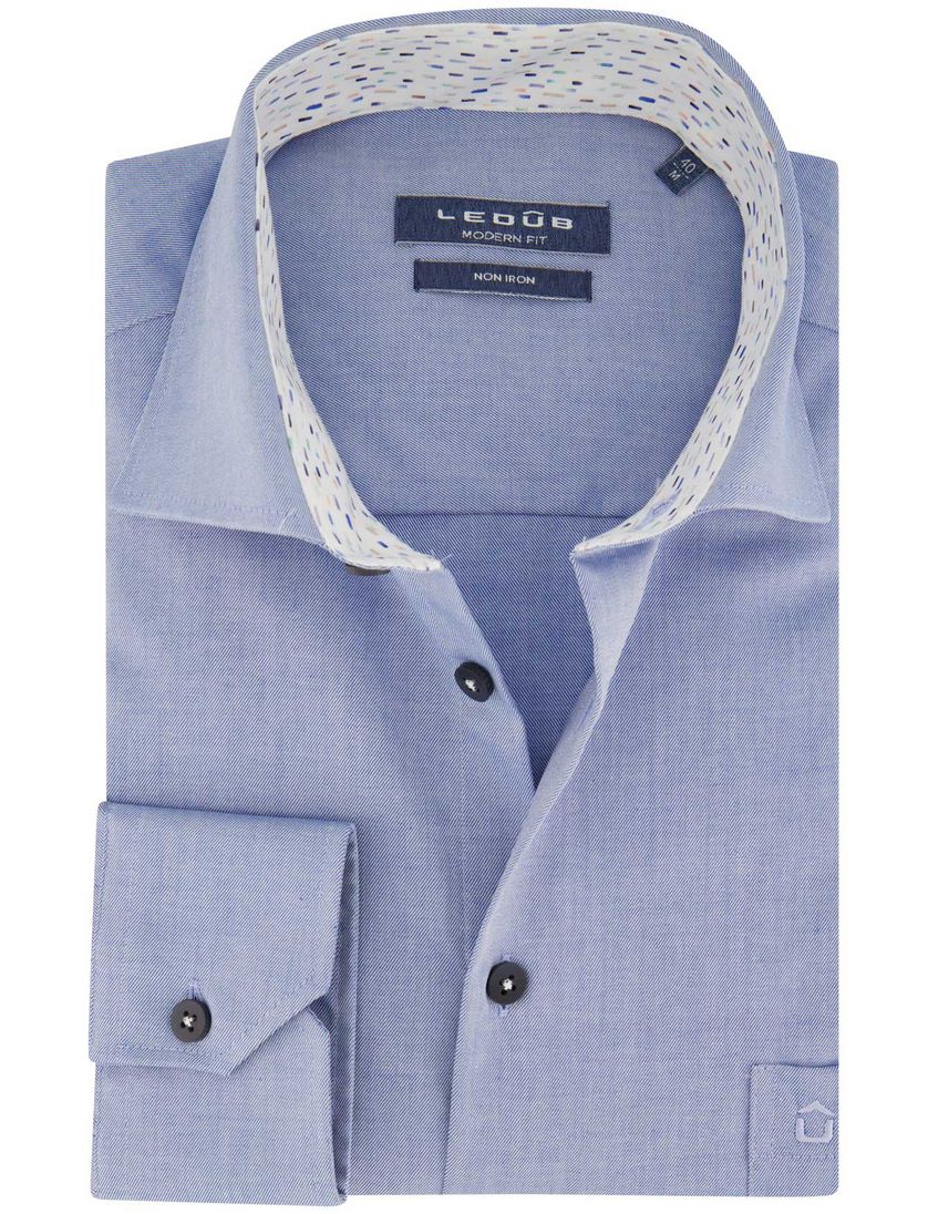 Zakelijk blauw Ledub overhemd normale fit