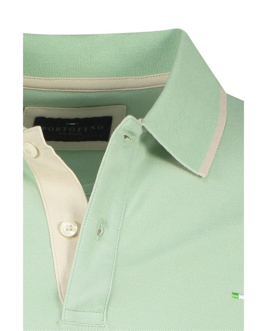 Portofino polo effen groen katoen normale fit