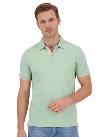 Portofino Portofino polo effen groen katoen normale fit