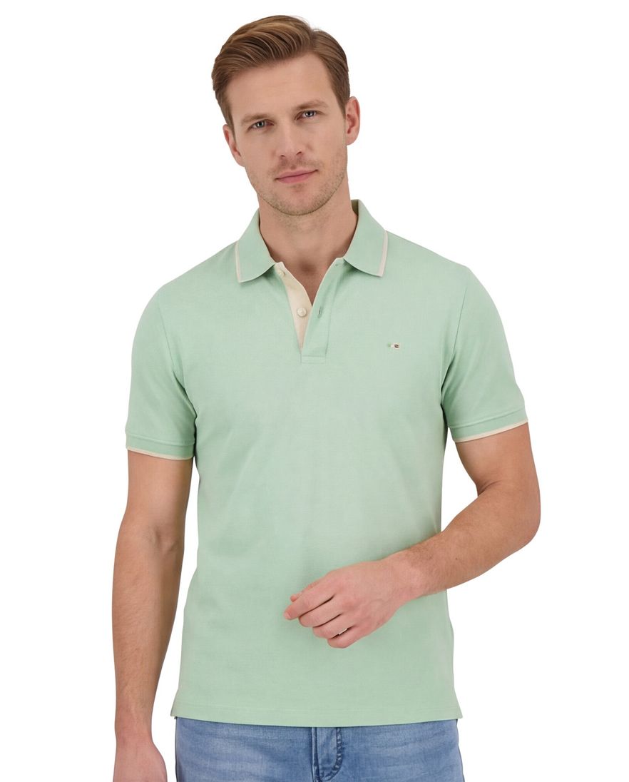 Portofino polo effen groen katoen normale fit