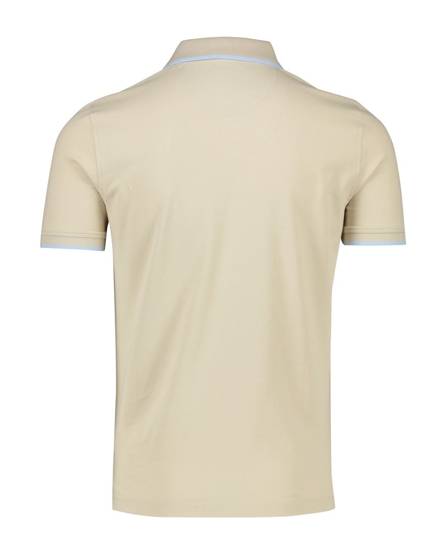2-knoops polo beige korte mouw Portofino katoen