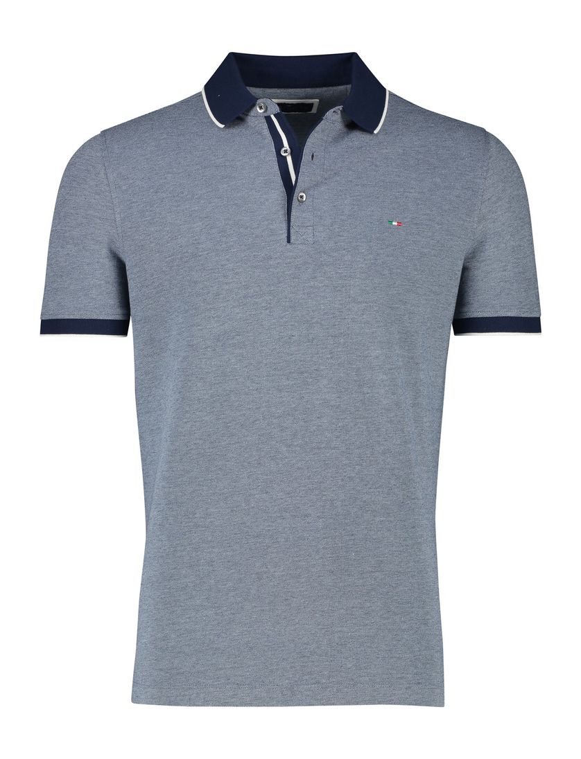 katoenen Portofino polo donkerblauw gemêleerd normale fit