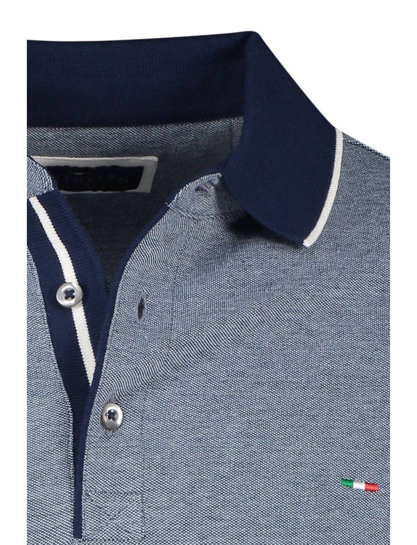 katoenen Portofino polo donkerblauw gemêleerd normale fit